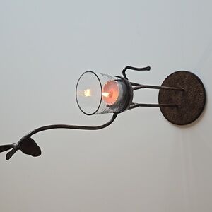 Giraffe Metal And Glass Candle Holder EUC